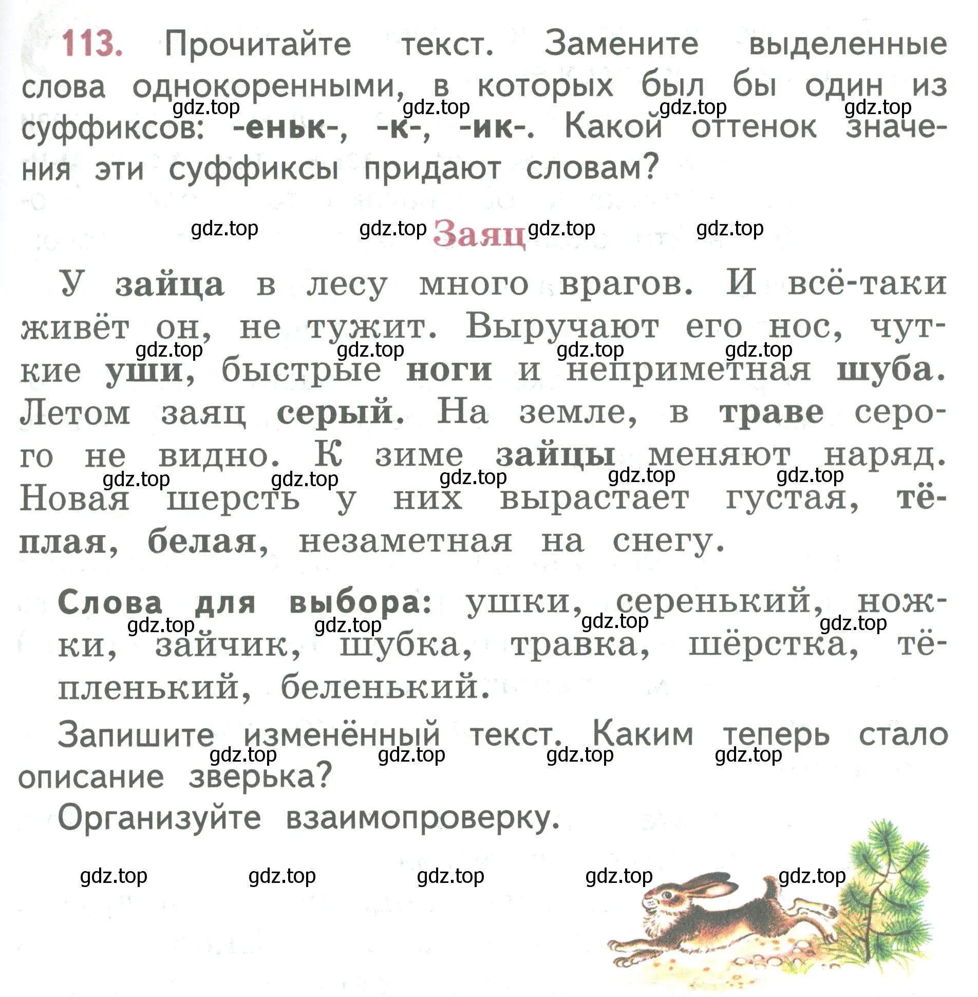 Условие номер 113 (страница 67) гдз по русскому языку 2 класс Климанова, Бабушкина, учебник 2 часть