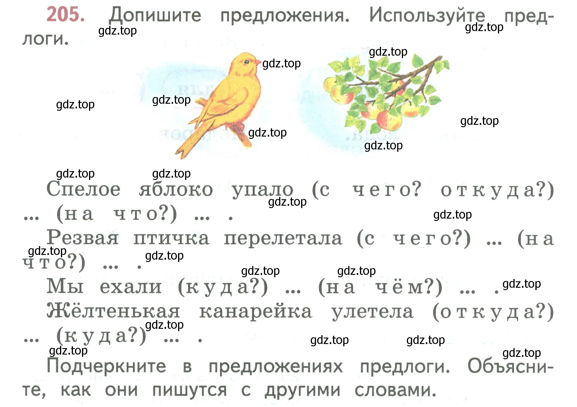 Условие номер 205 (страница 116) гдз по русскому языку 2 класс Климанова, Бабушкина, учебник 2 часть