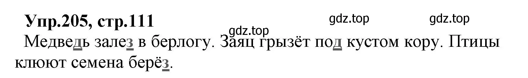 Решение номер 205 (страница 111) гдз по русскому языку 2 класс Климанова, Бабушкина, учебник 1 часть