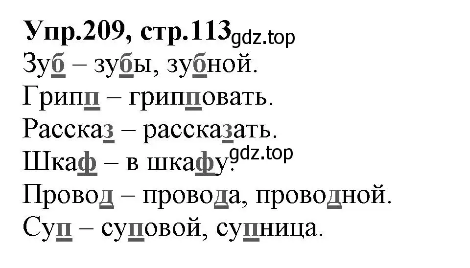 Решение номер 209 (страница 113) гдз по русскому языку 2 класс Климанова, Бабушкина, учебник 1 часть