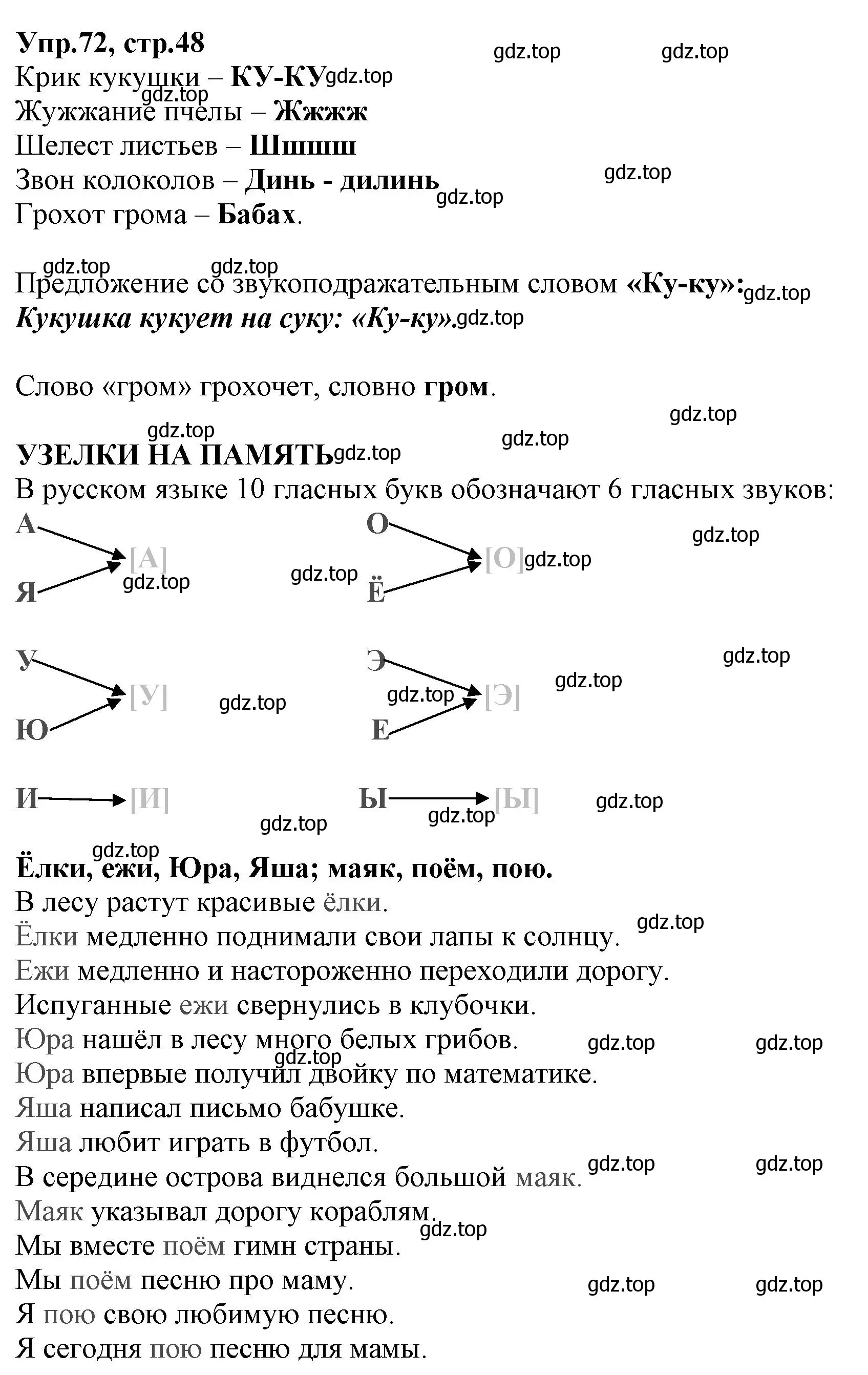 Решение номер 72 (страница 48) гдз по русскому языку 2 класс Климанова, Бабушкина, учебник 1 часть