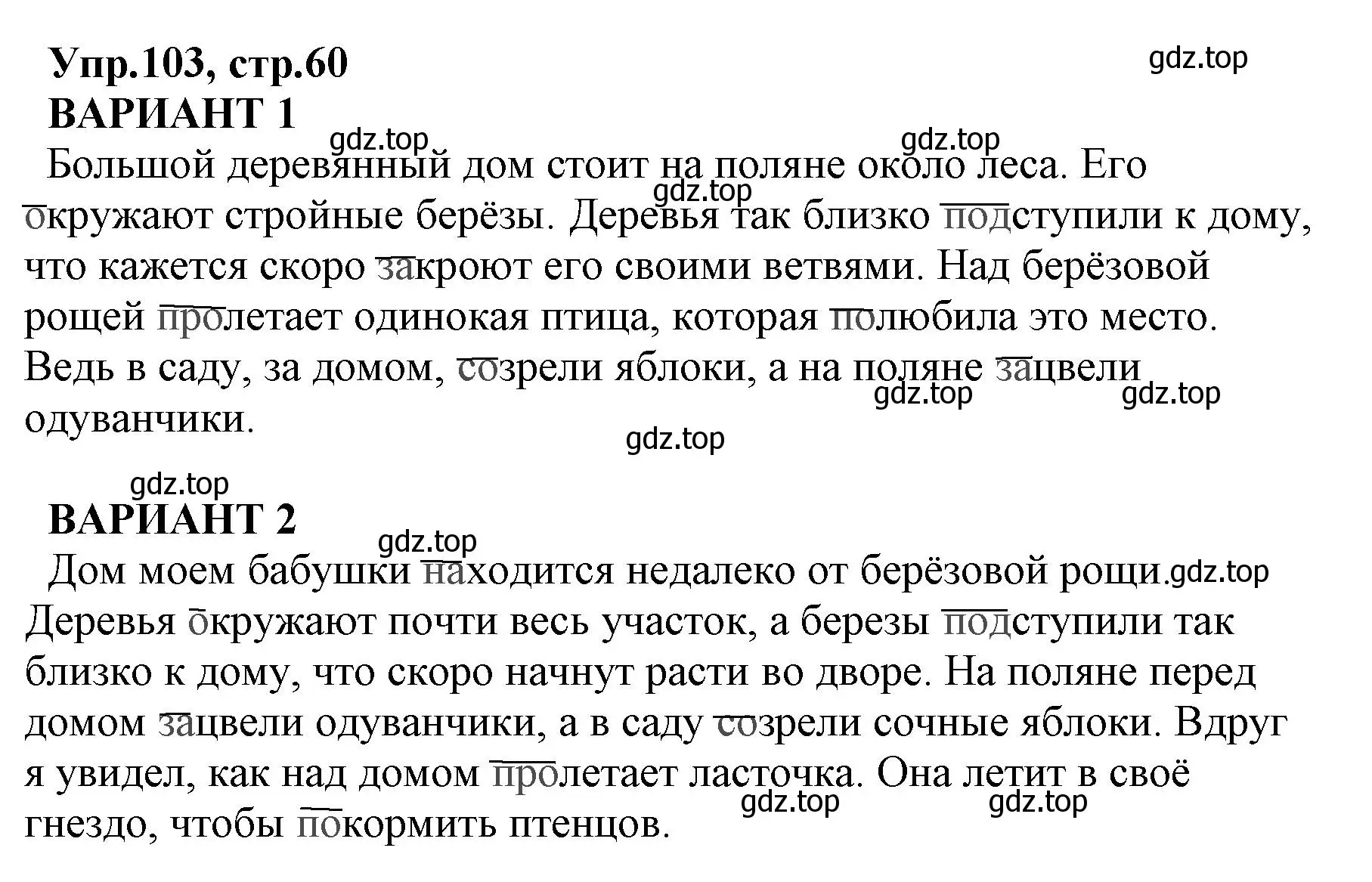 Решение номер 103 (страница 60) гдз по русскому языку 2 класс Климанова, Бабушкина, учебник 2 часть