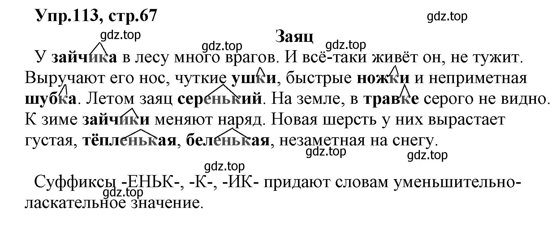 Решение номер 113 (страница 67) гдз по русскому языку 2 класс Климанова, Бабушкина, учебник 2 часть