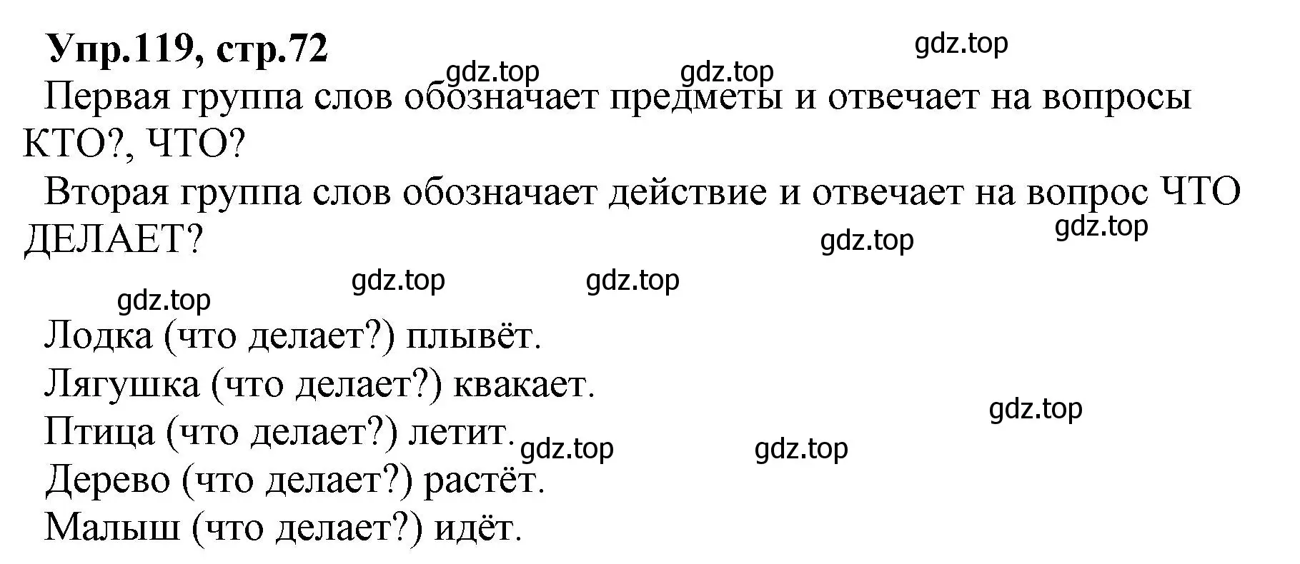 Решение номер 119 (страница 72) гдз по русскому языку 2 класс Климанова, Бабушкина, учебник 2 часть