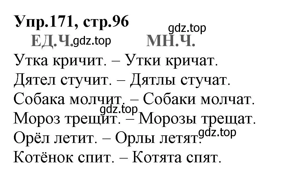 Решение номер 171 (страница 96) гдз по русскому языку 2 класс Климанова, Бабушкина, учебник 2 часть