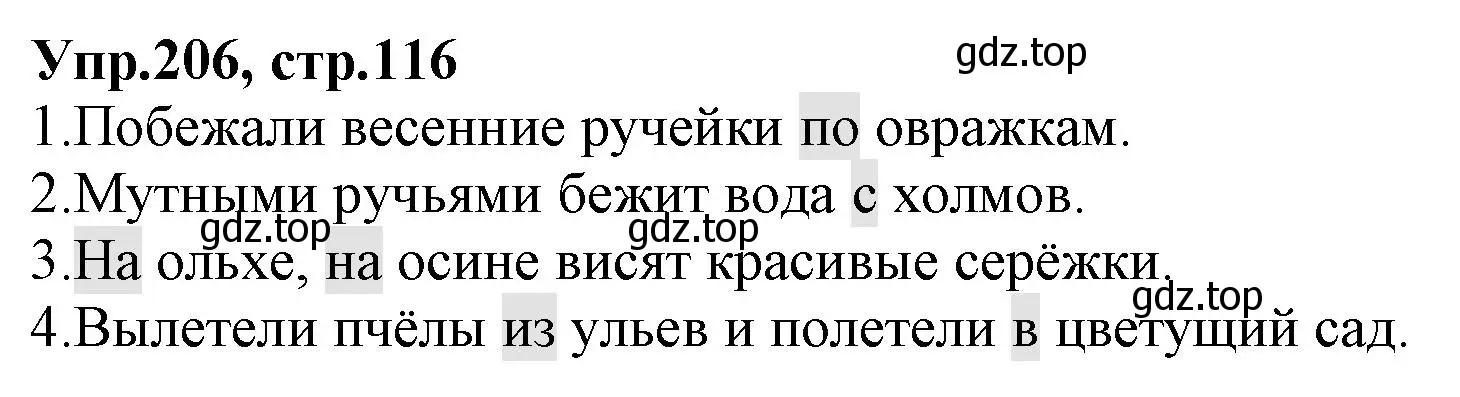 Решение номер 206 (страница 116) гдз по русскому языку 2 класс Климанова, Бабушкина, учебник 2 часть