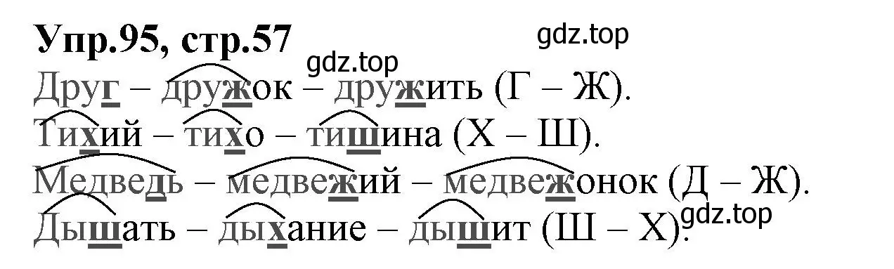 Решение номер 95 (страница 57) гдз по русскому языку 2 класс Климанова, Бабушкина, учебник 2 часть