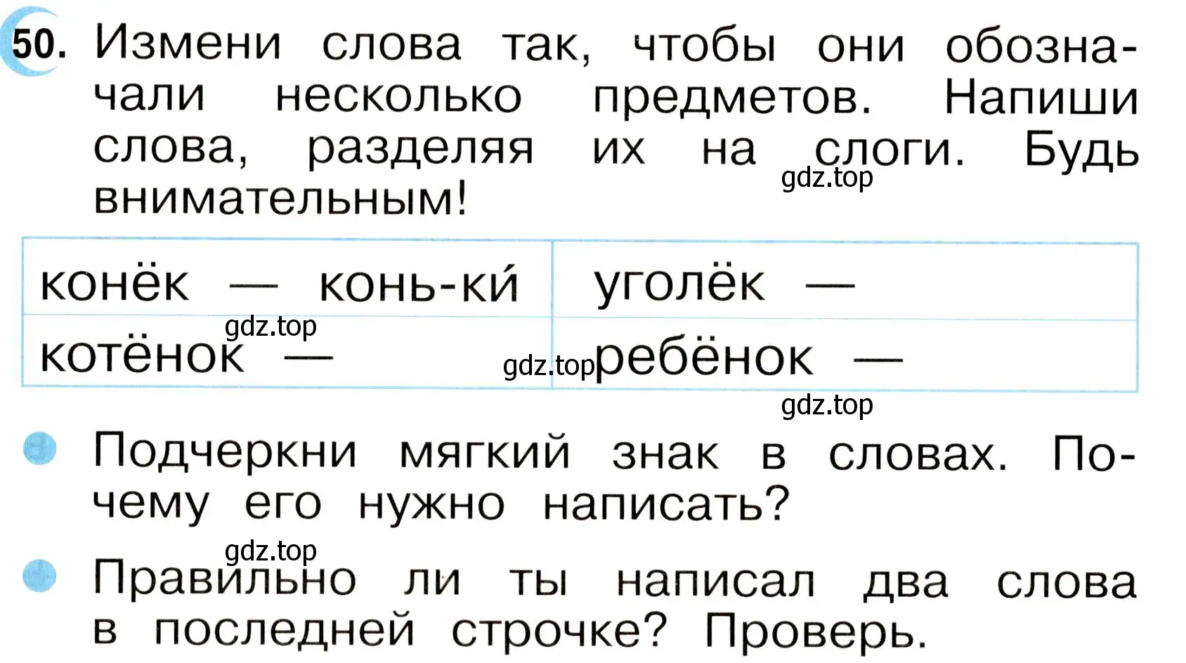 Условие номер 50 (страница 28) гдз по русскому языку 2 класс Рамзаева, Савинкина, рабочая тетрадь