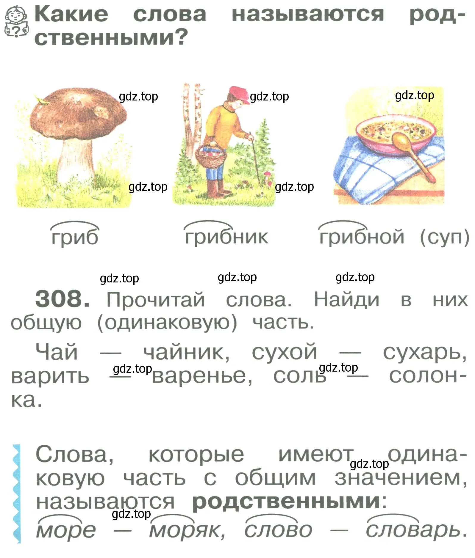 Условие номер 308 (страница 48) гдз по русскому языку 2 класс Рамзаева, Савельева, учебник 2 часть