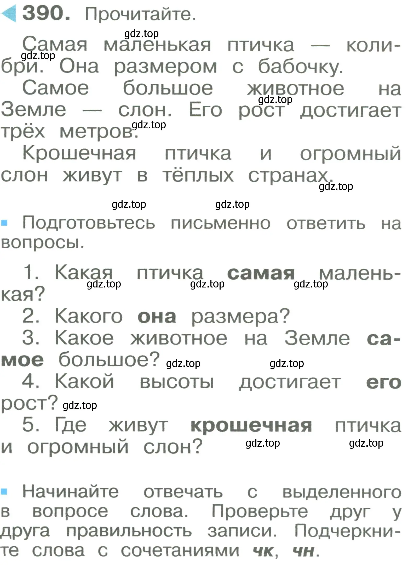 Условие номер 390 (страница 95) гдз по русскому языку 2 класс Рамзаева, Савельева, учебник 2 часть