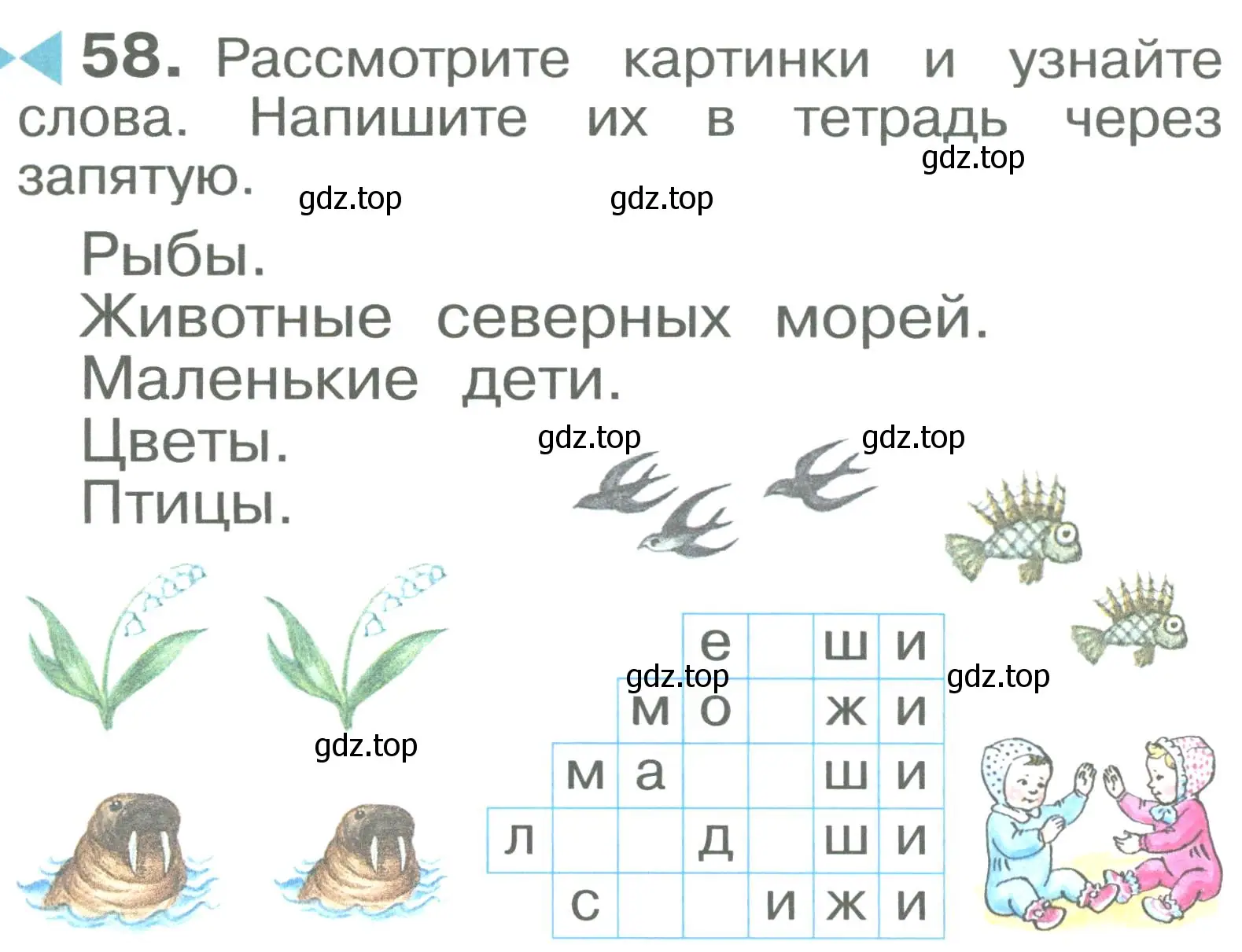 Условие номер 58 (страница 37) гдз по русскому языку 2 класс Рамзаева, Савельева, учебник 1 часть