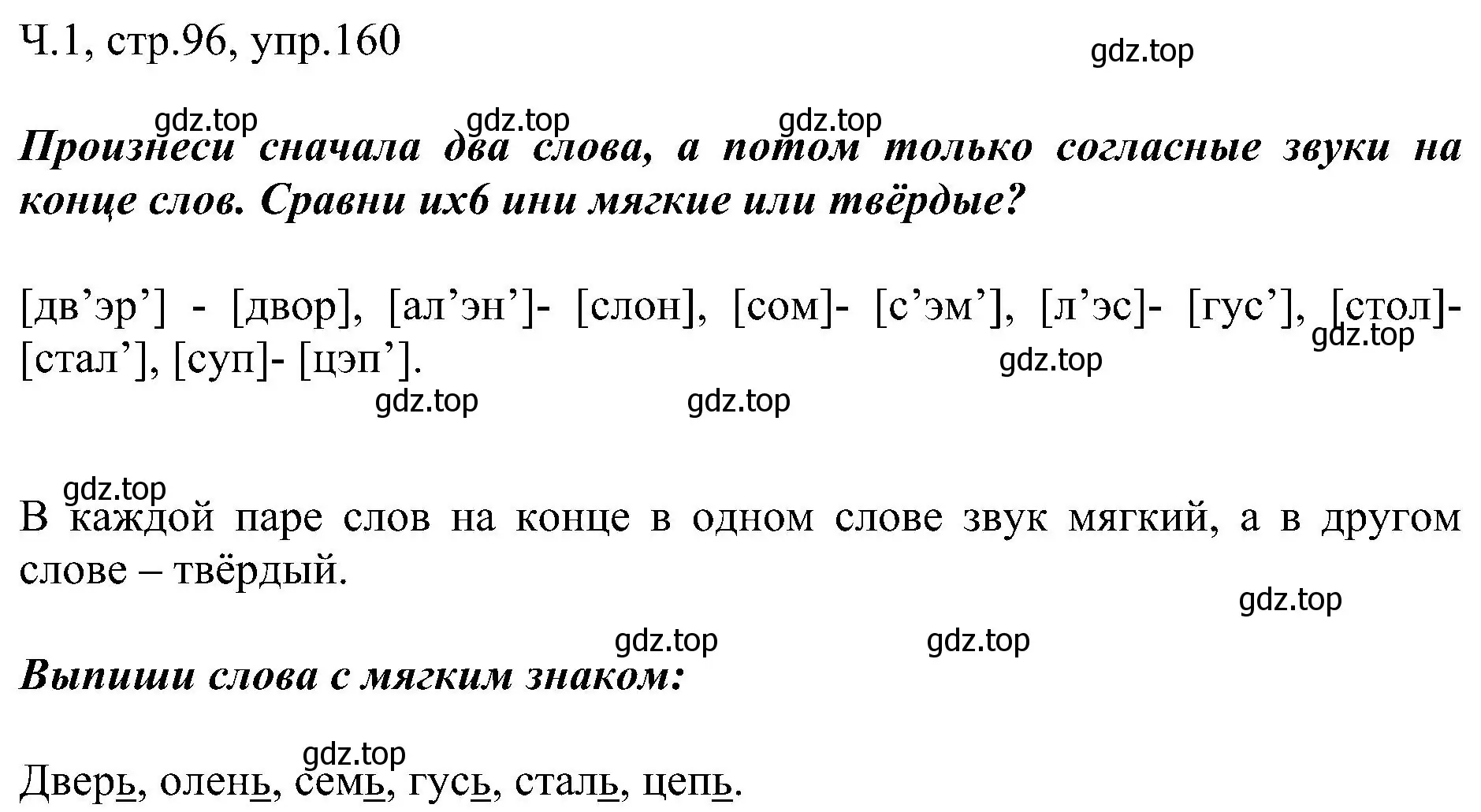 Решение номер 160 (страница 96) гдз по русскому языку 2 класс Рамзаева, Савельева, учебник 1 часть