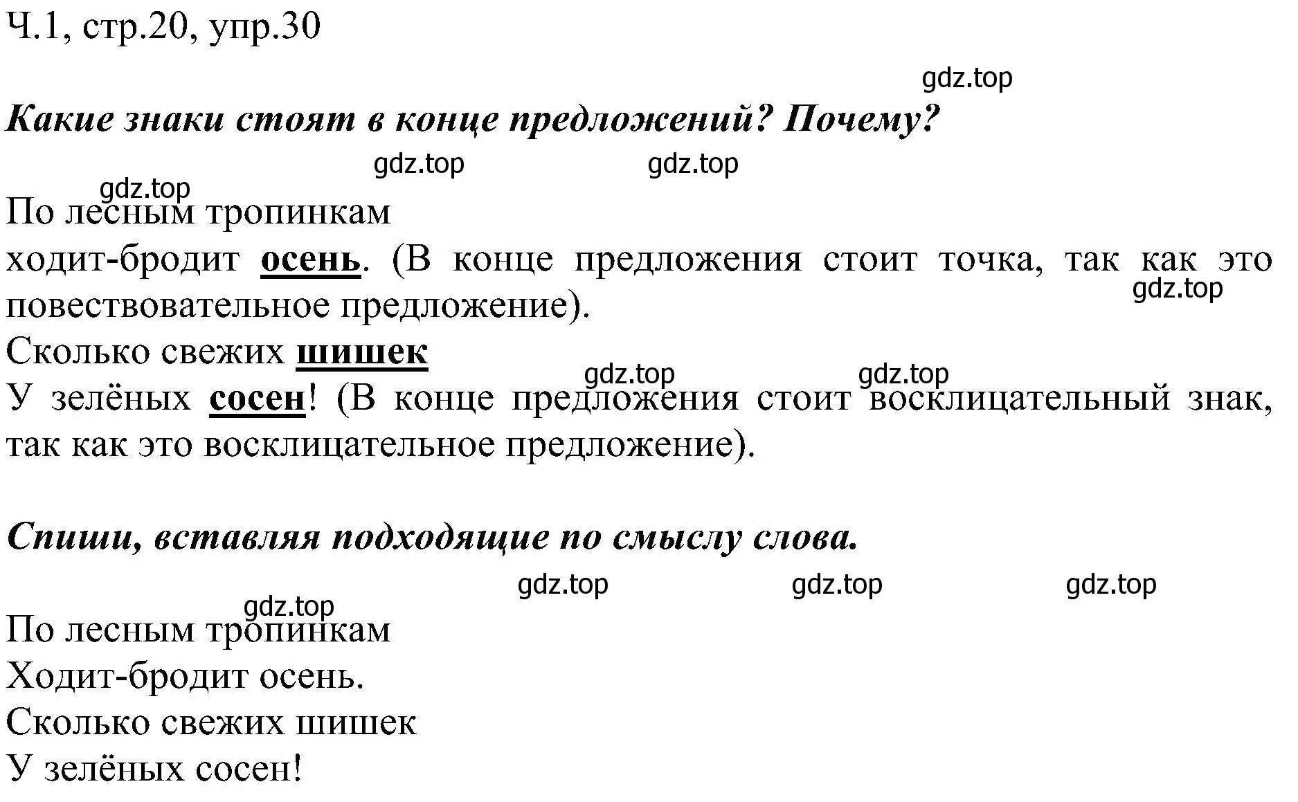 Решение номер 30 (страница 20) гдз по русскому языку 2 класс Рамзаева, Савельева, учебник 1 часть