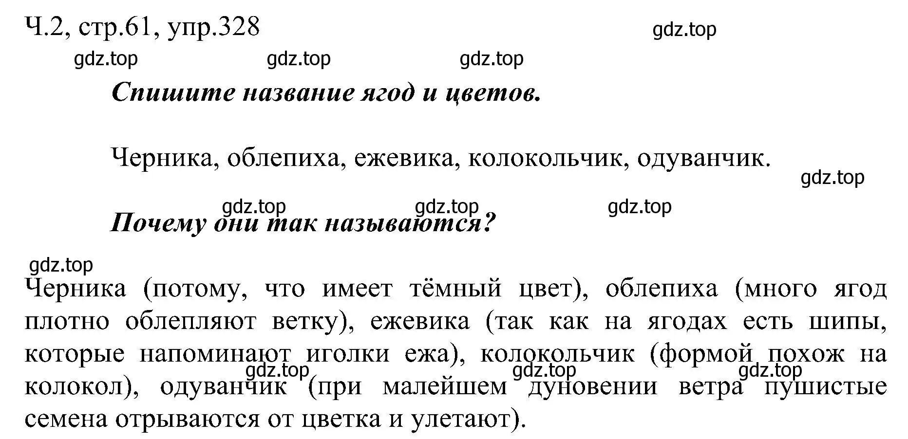 Решение номер 328 (страница 61) гдз по русскому языку 2 класс Рамзаева, Савельева, учебник 2 часть