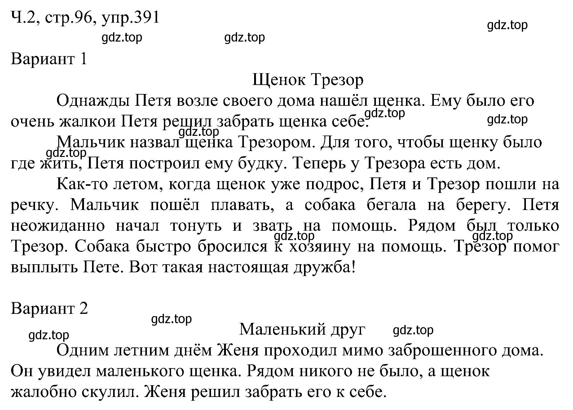 Решение номер 391 (страница 96) гдз по русскому языку 2 класс Рамзаева, Савельева, учебник 2 часть