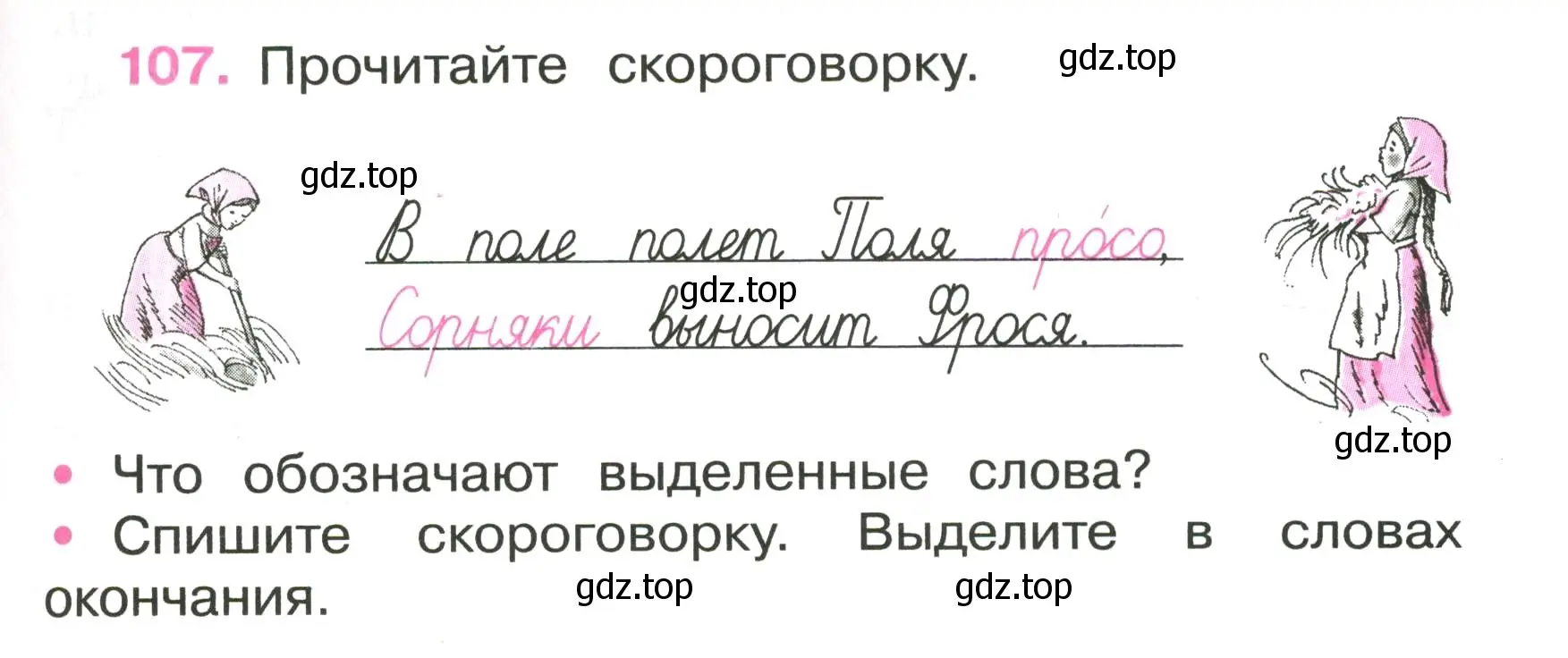 Условие номер 107 (страница 43) гдз по русскому языку 3 класс Канакина, рабочая тетрадь 1 часть