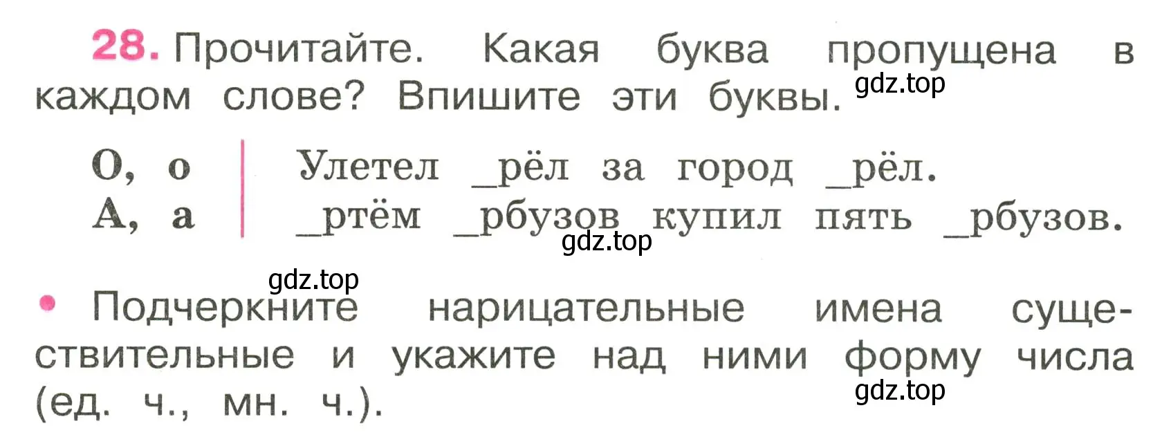 Условие номер 28 (страница 15) гдз по русскому языку 3 класс Канакина, рабочая тетрадь 2 часть