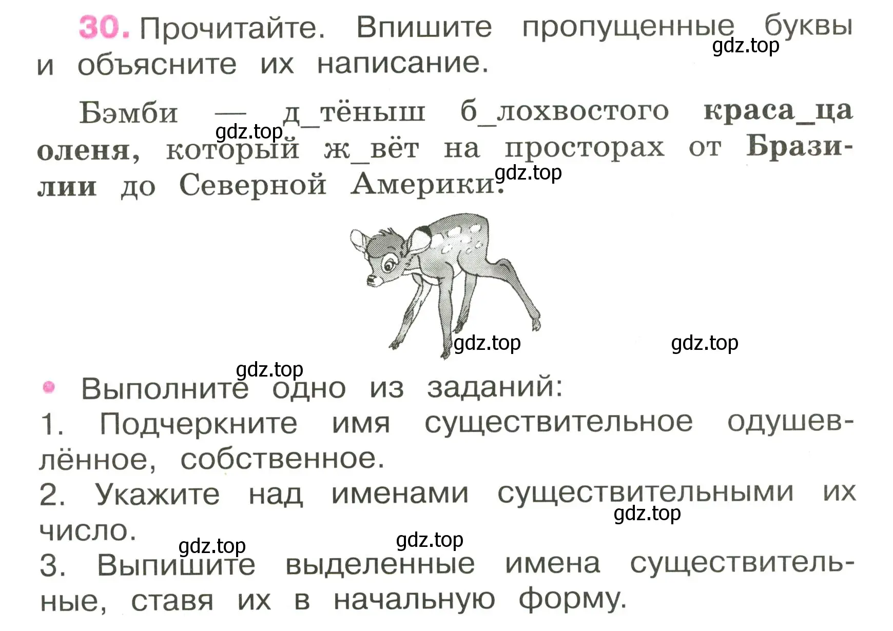 Условие номер 30 (страница 16) гдз по русскому языку 3 класс Канакина, рабочая тетрадь 2 часть