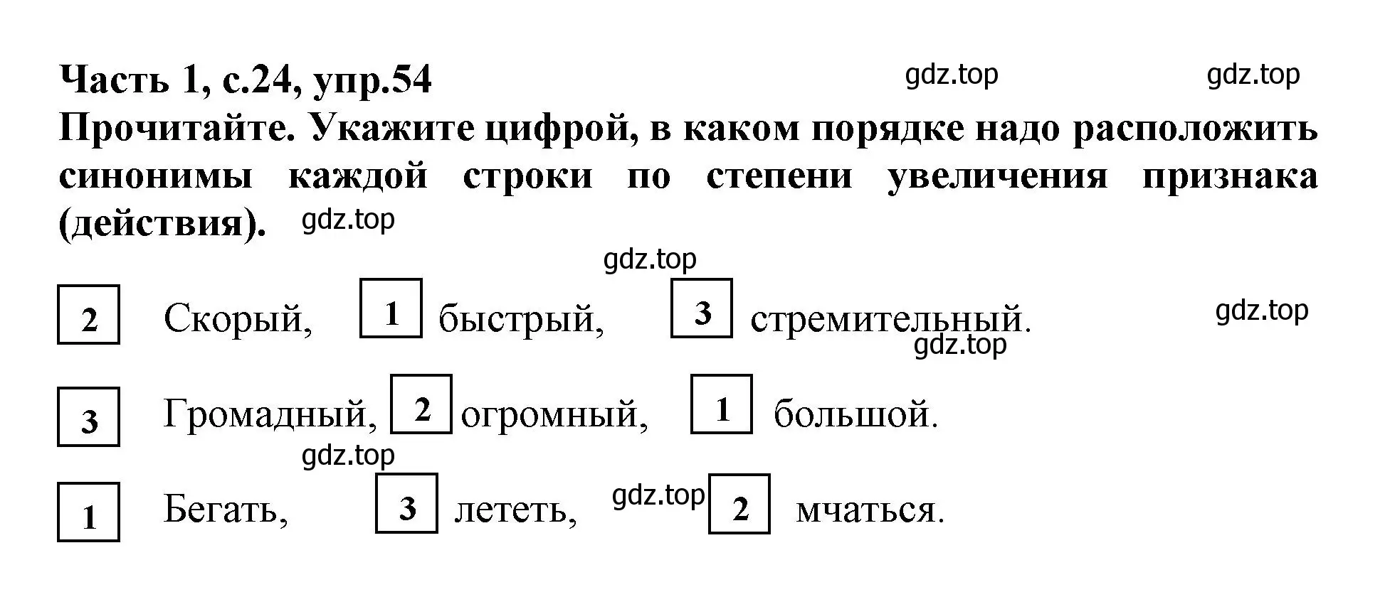 Решение номер 54 (страница 24) гдз по русскому языку 3 класс Канакина, рабочая тетрадь 1 часть