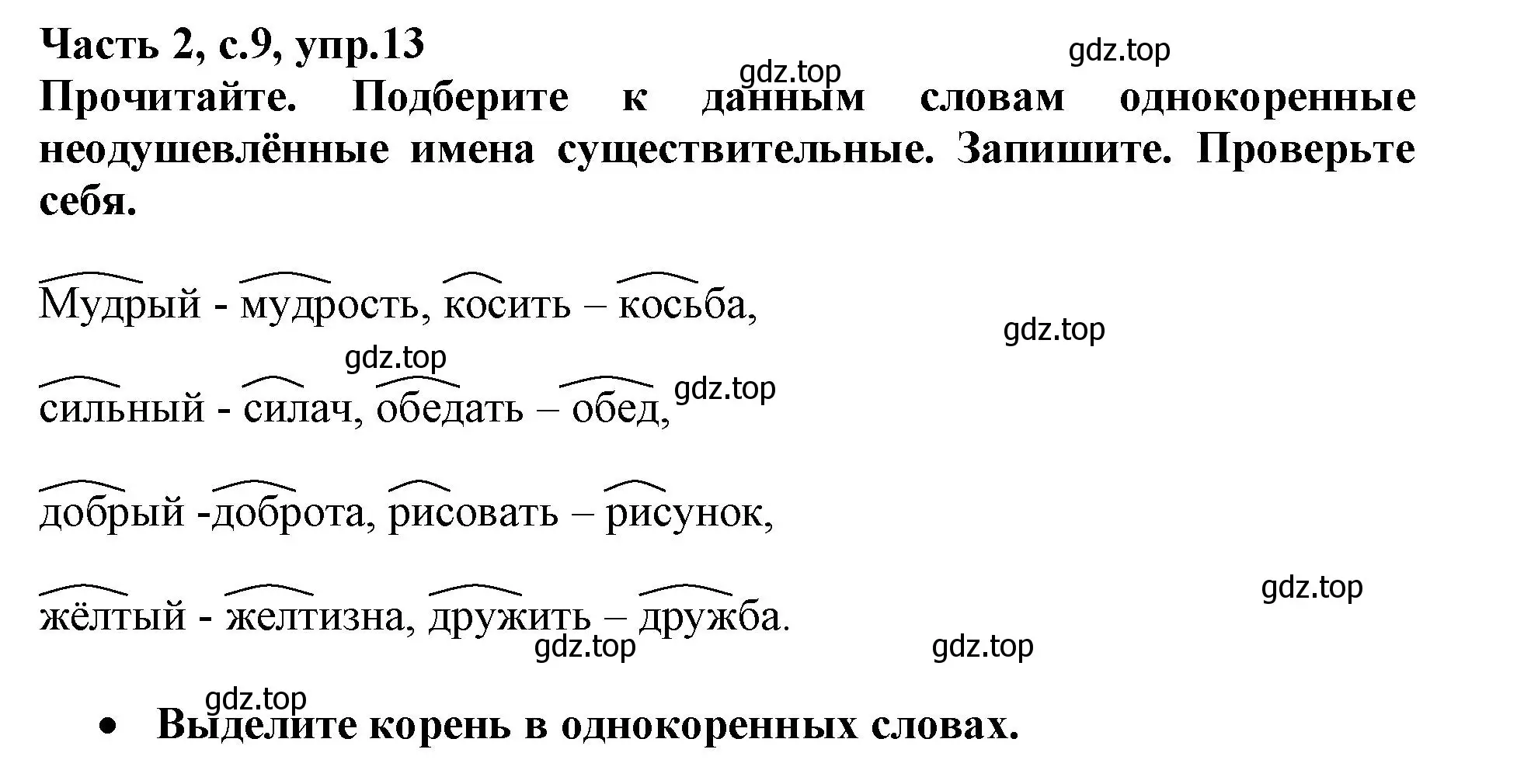 Решение номер 13 (страница 9) гдз по русскому языку 3 класс Канакина, рабочая тетрадь 2 часть