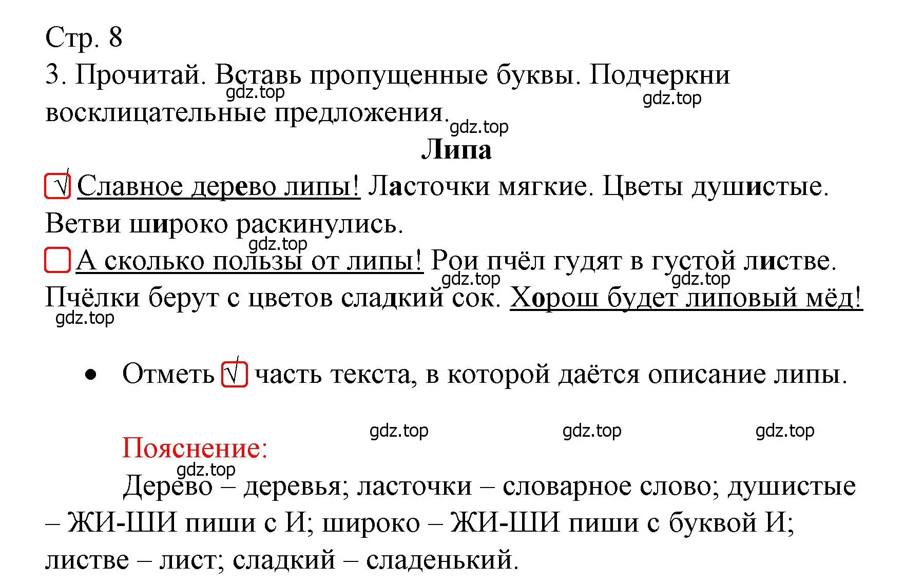 Решение номер 3 (страница 8) гдз по русскому языку 3 класс Канакина, тетрадь учебных достижений