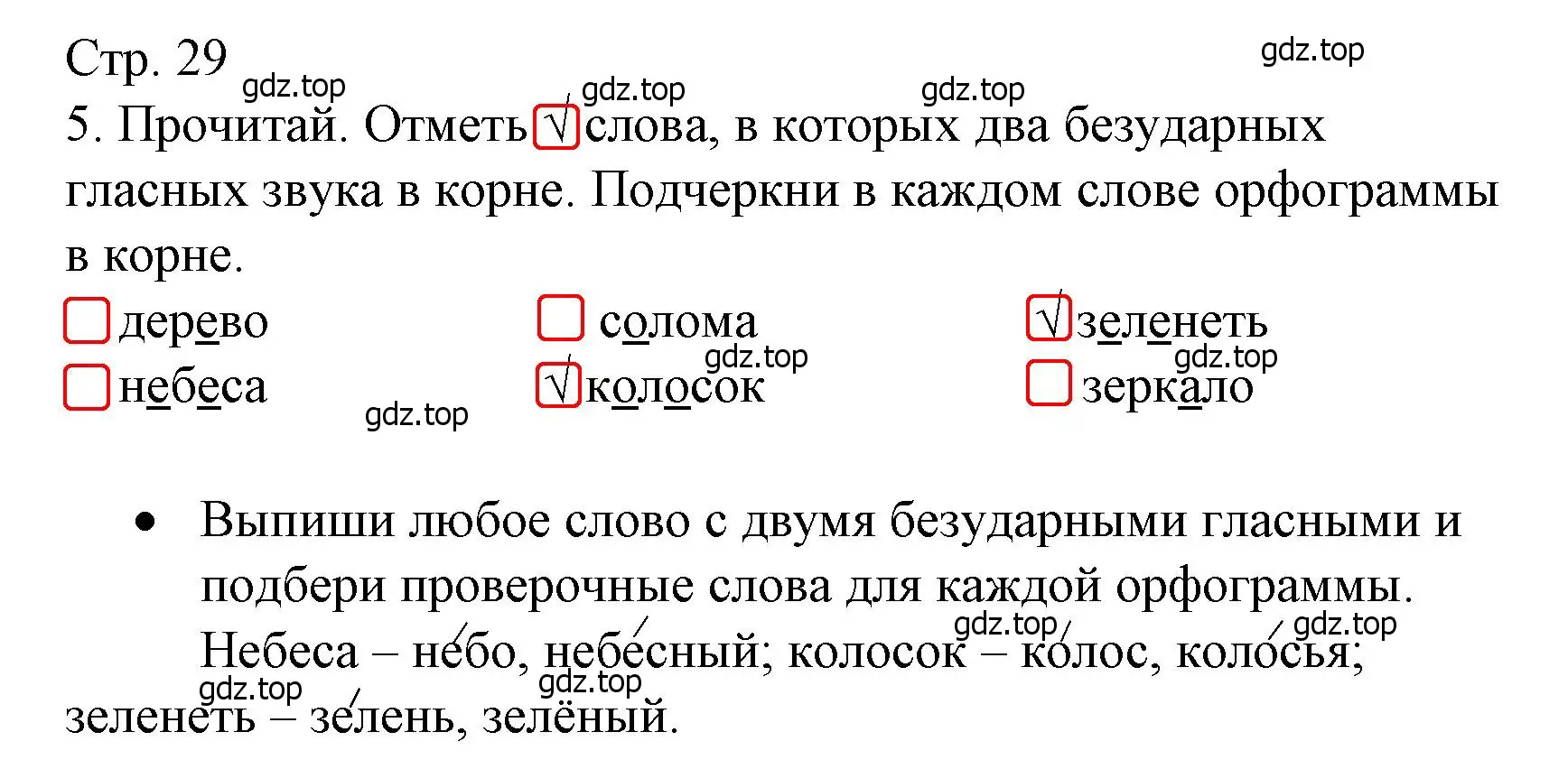 Решение номер 5 (страница 29) гдз по русскому языку 3 класс Канакина, тетрадь учебных достижений