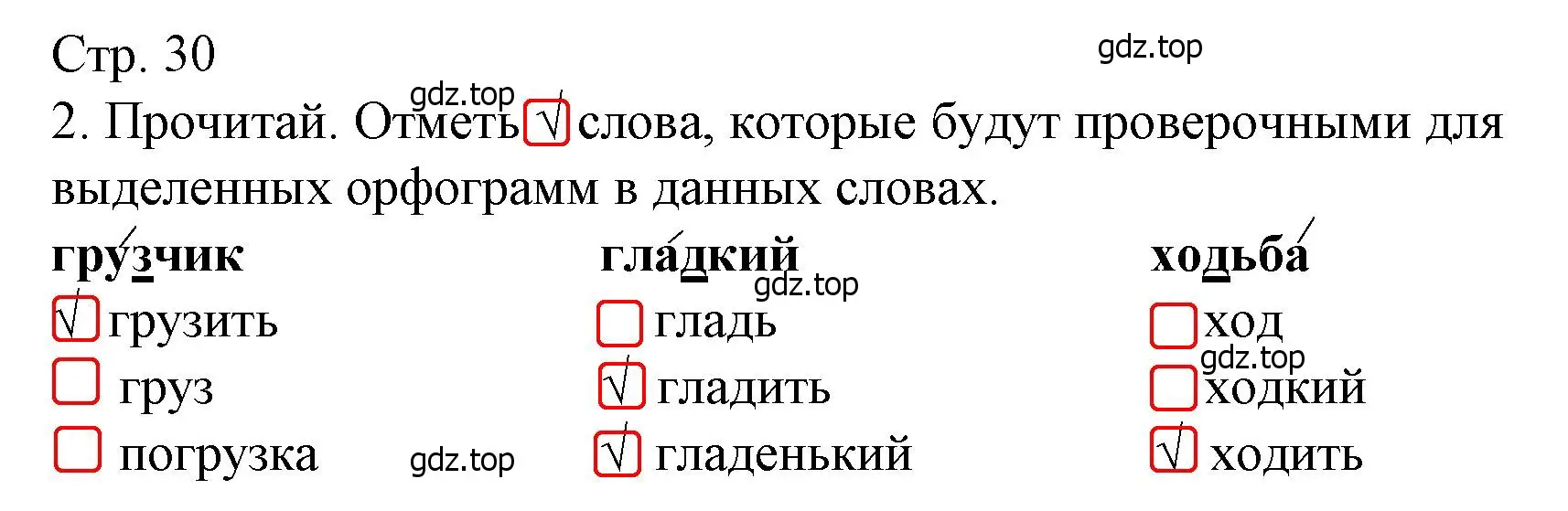 Решение номер 2 (страница 30) гдз по русскому языку 3 класс Канакина, тетрадь учебных достижений