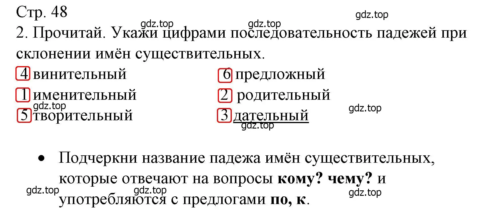 Решение номер 2 (страница 48) гдз по русскому языку 3 класс Канакина, тетрадь учебных достижений