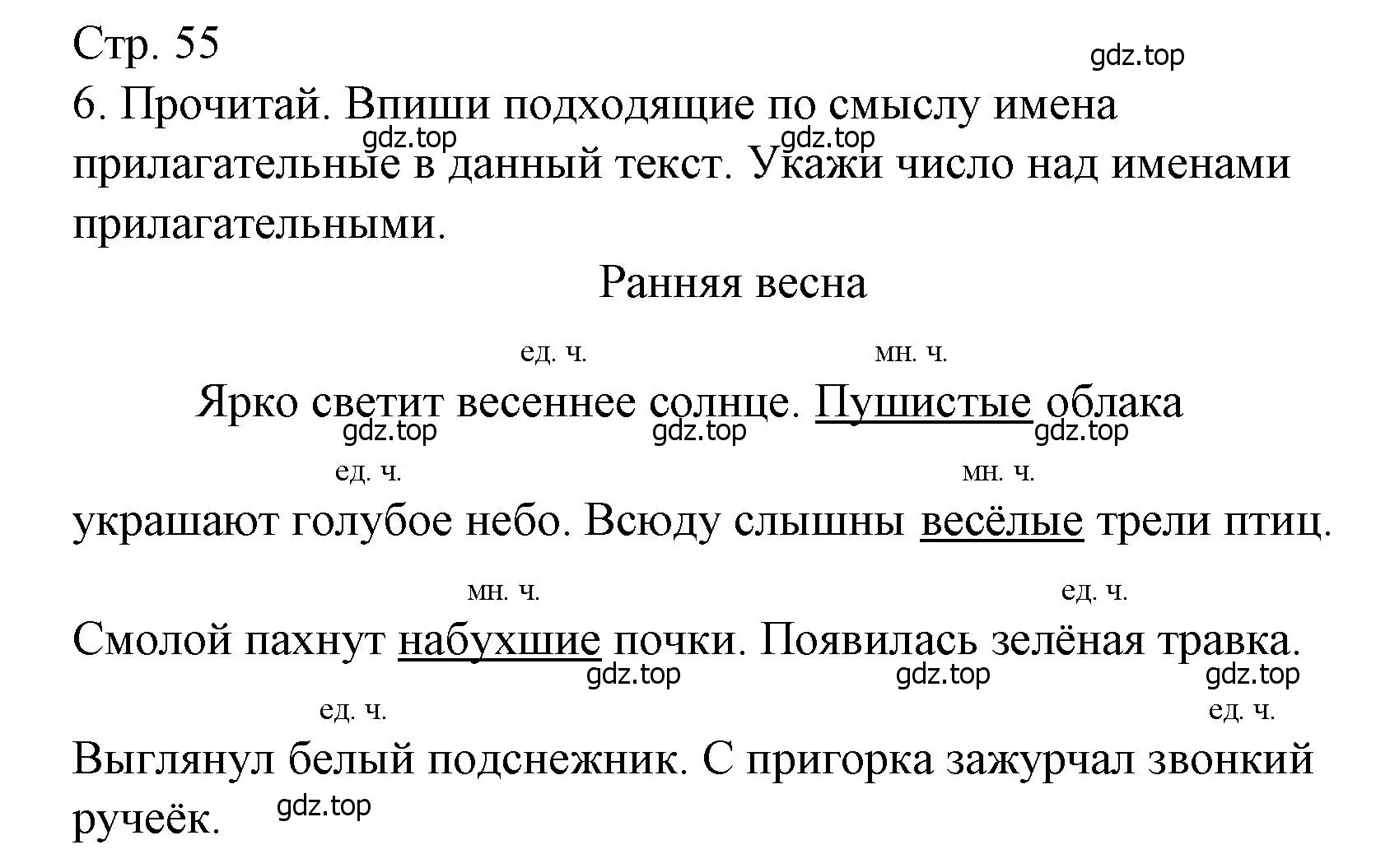 Решение номер 6 (страница 55) гдз по русскому языку 3 класс Канакина, тетрадь учебных достижений