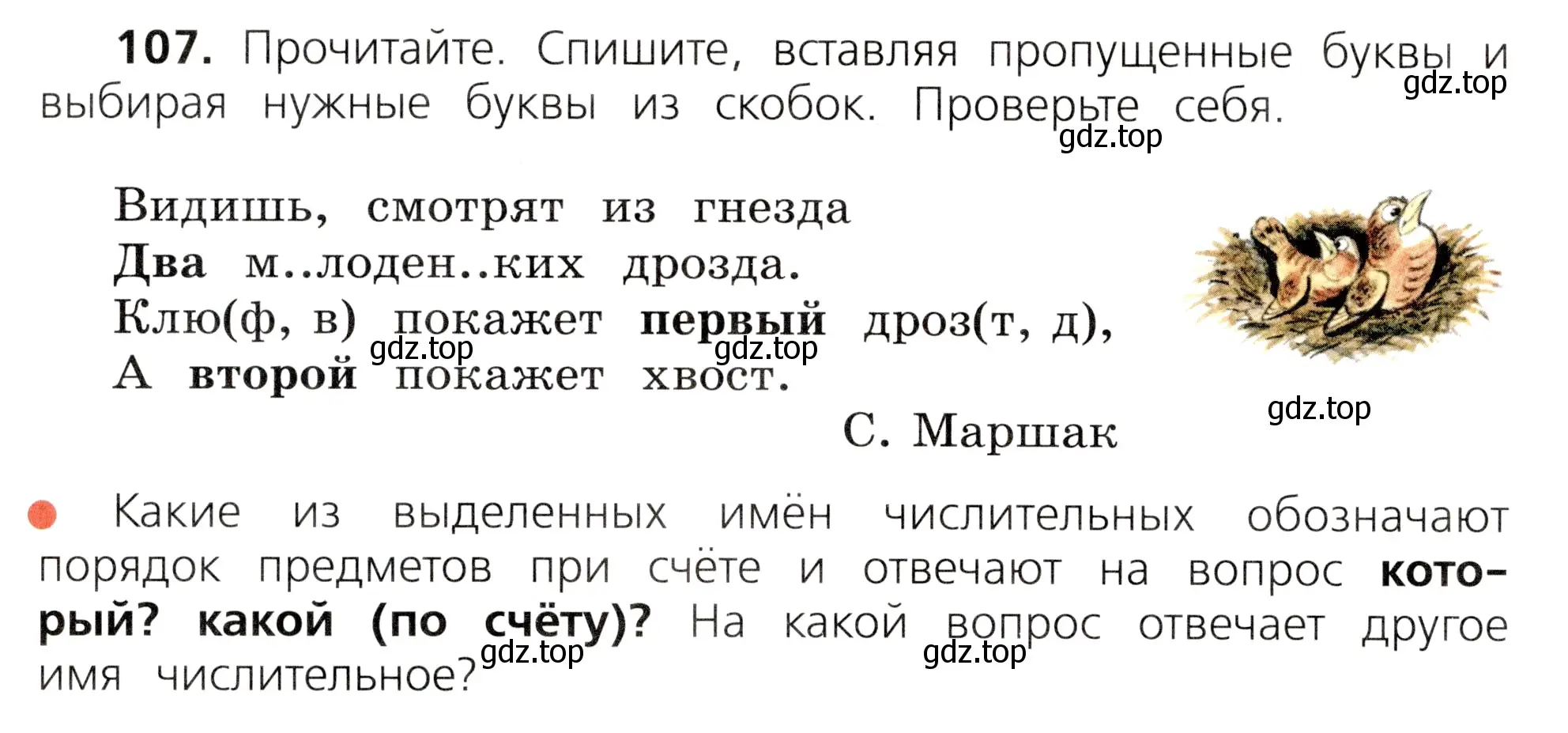 Условие номер 107 (страница 60) гдз по русскому языку 3 класс Канакина, Горецкий, учебник 1 часть