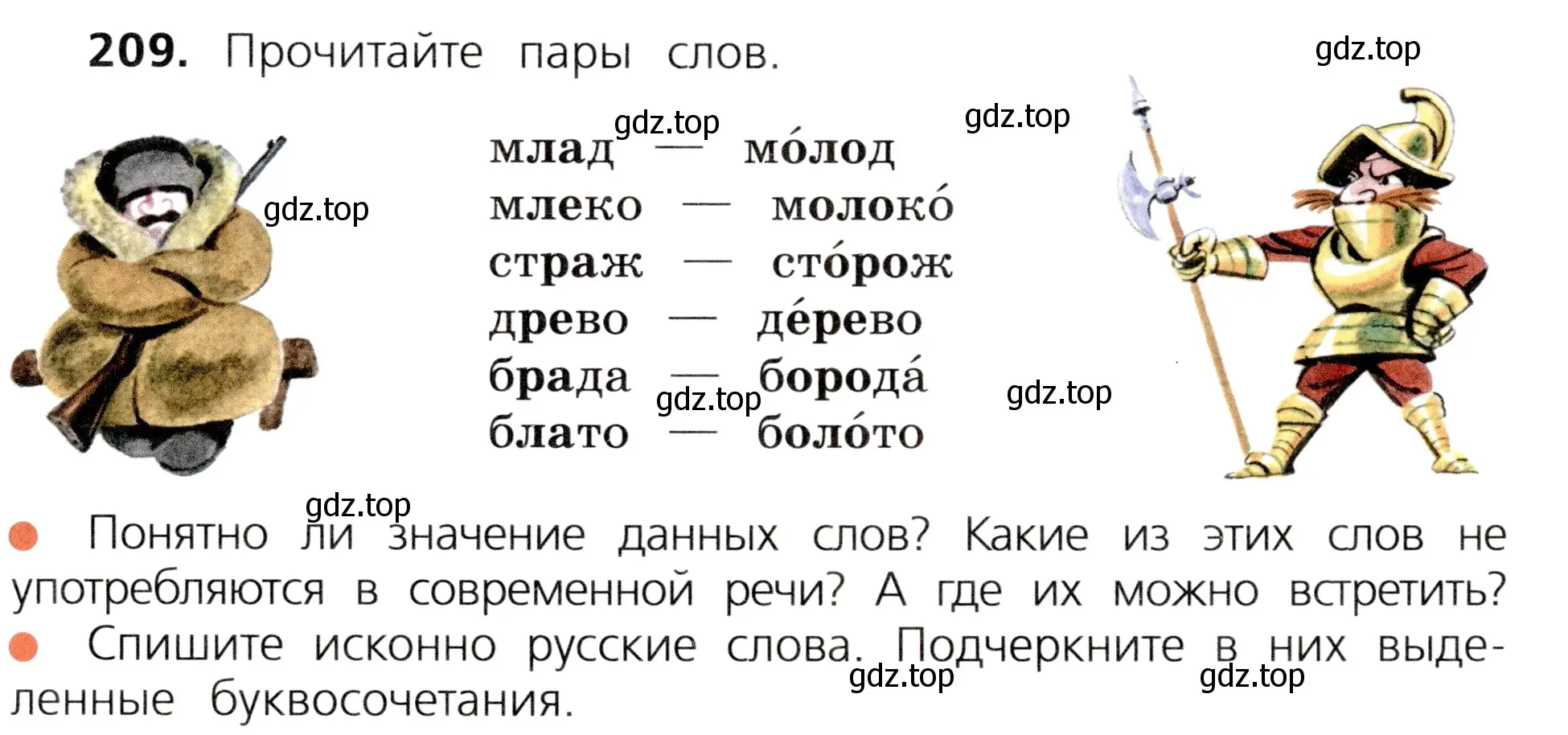 Условие номер 209 (страница 109) гдз по русскому языку 3 класс Канакина, Горецкий, учебник 1 часть