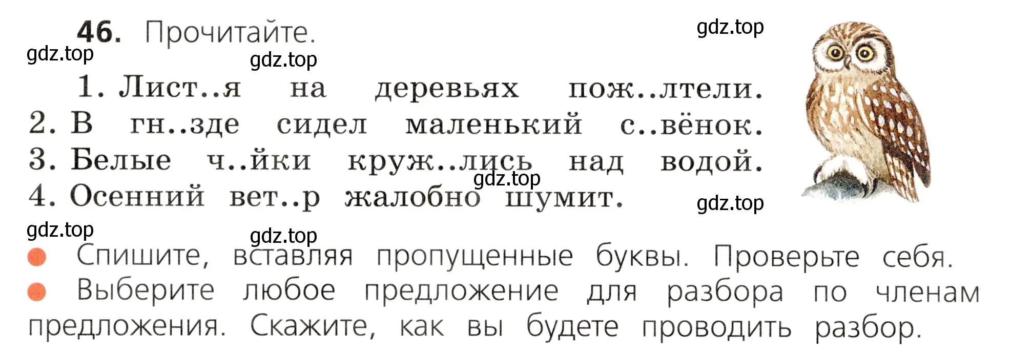 Условие номер 46 (страница 30) гдз по русскому языку 3 класс Канакина, Горецкий, учебник 1 часть