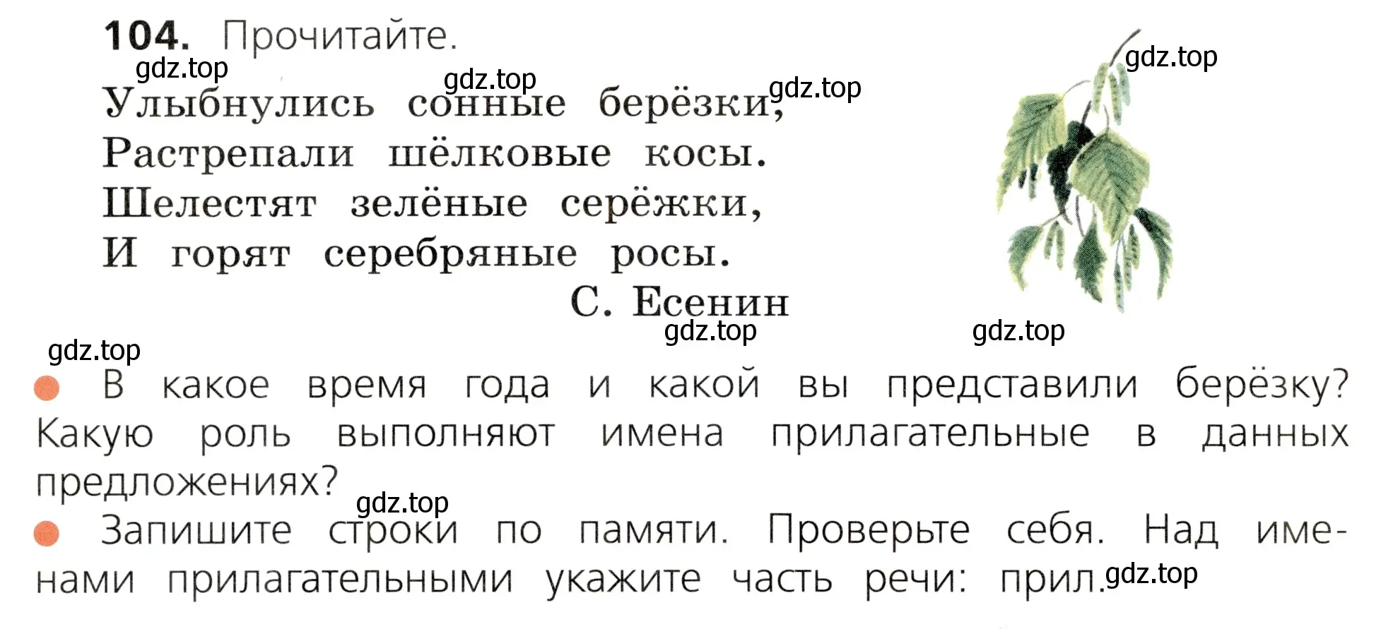 Условие номер 104 (страница 62) гдз по русскому языку 3 класс Канакина, Горецкий, учебник 2 часть