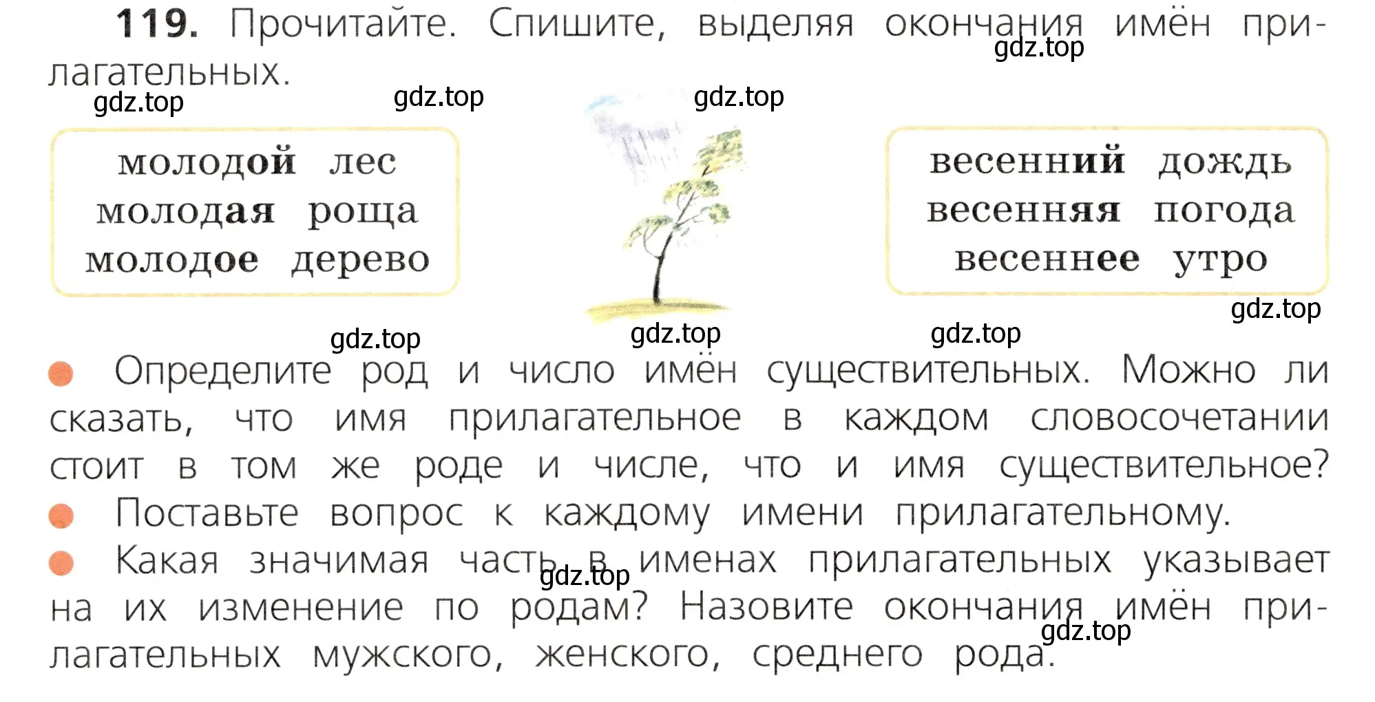 Условие номер 119 (страница 70) гдз по русскому языку 3 класс Канакина, Горецкий, учебник 2 часть