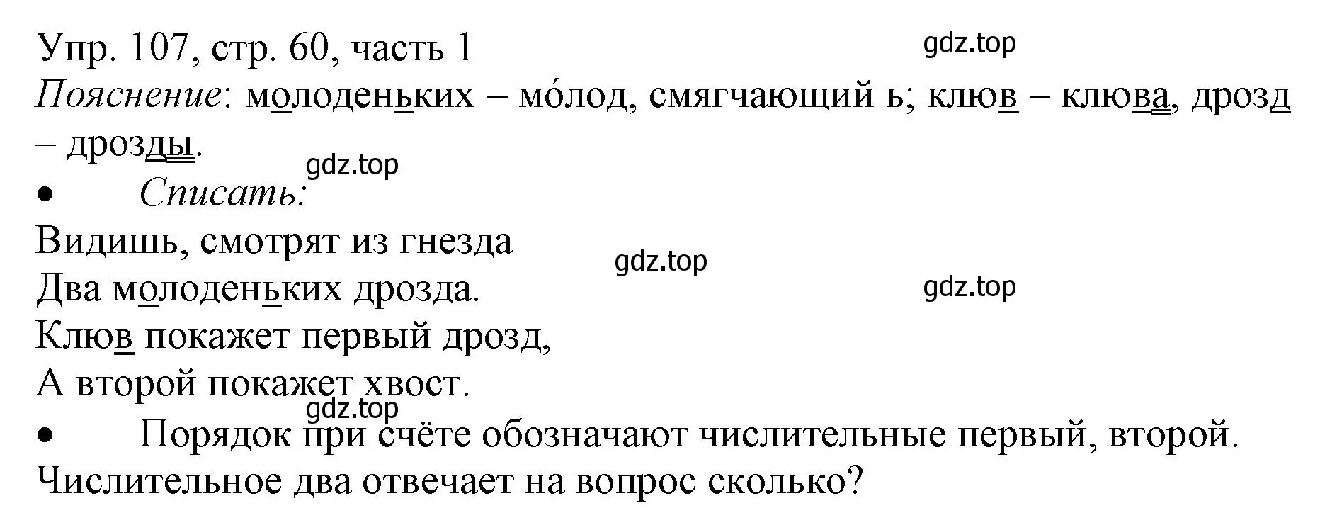 Решение номер 107 (страница 60) гдз по русскому языку 3 класс Канакина, Горецкий, учебник 1 часть