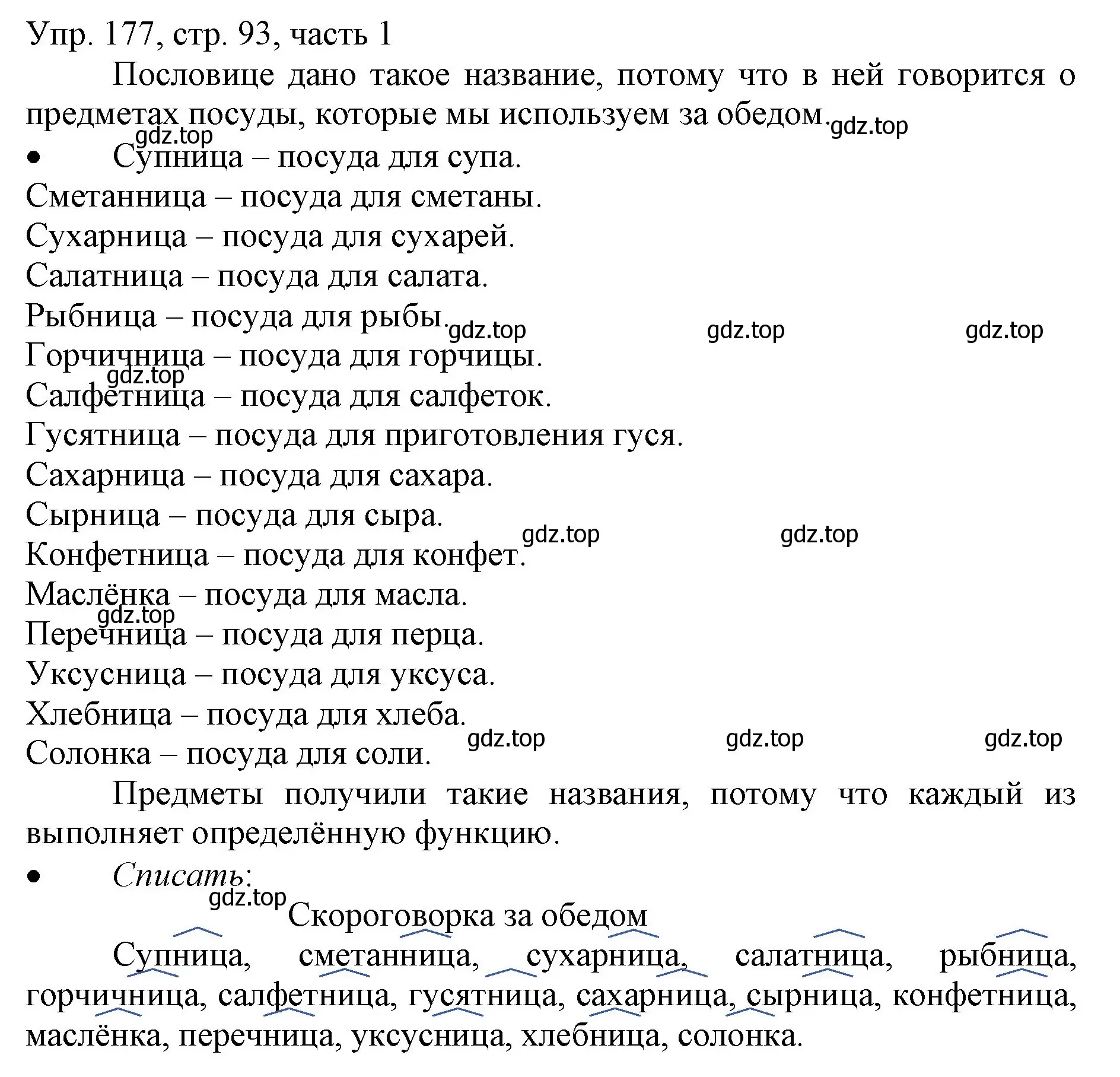 Решение номер 177 (страница 93) гдз по русскому языку 3 класс Канакина, Горецкий, учебник 1 часть