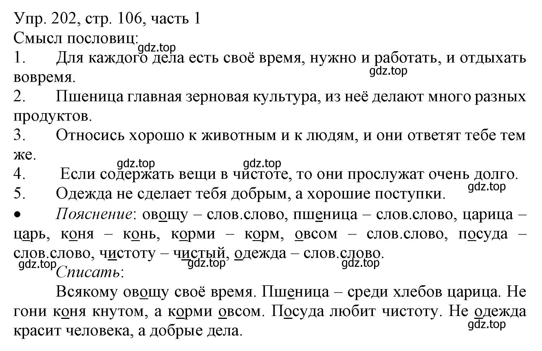 Решение номер 202 (страница 106) гдз по русскому языку 3 класс Канакина, Горецкий, учебник 1 часть