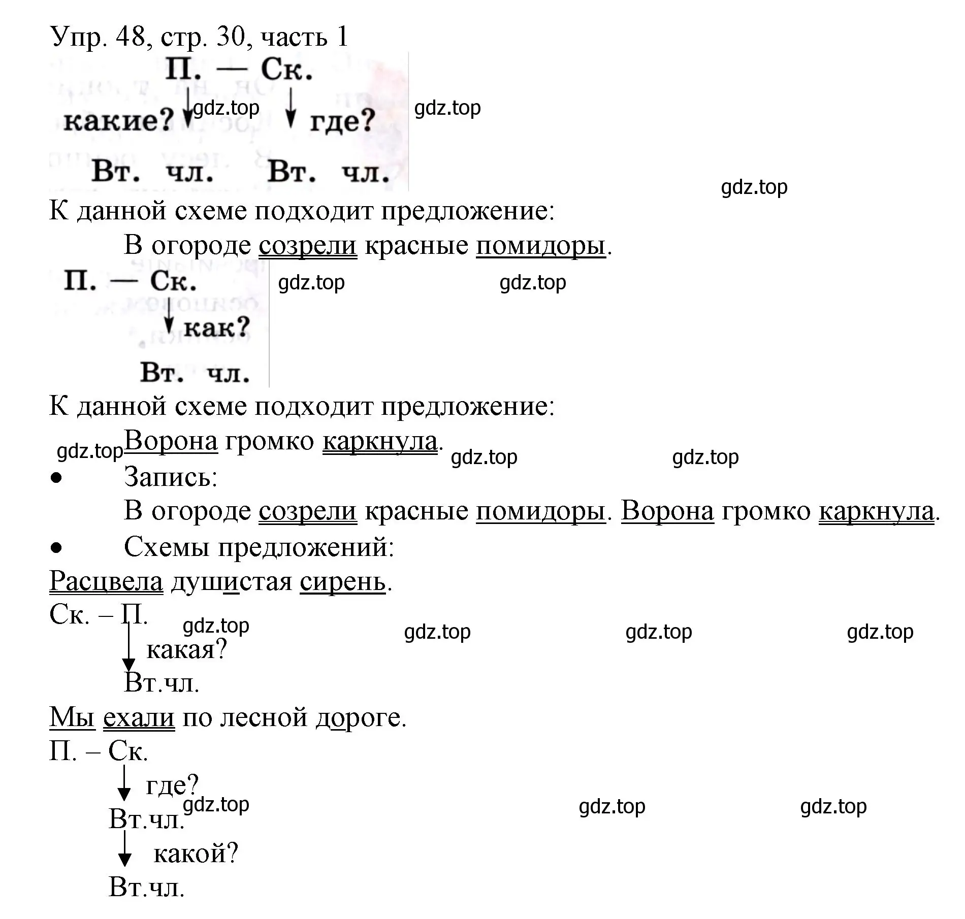 Решение номер 48 (страница 30) гдз по русскому языку 3 класс Канакина, Горецкий, учебник 1 часть