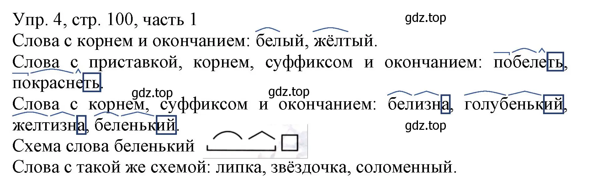 Решение номер 4 (страница 100) гдз по русскому языку 3 класс Канакина, Горецкий, учебник 1 часть