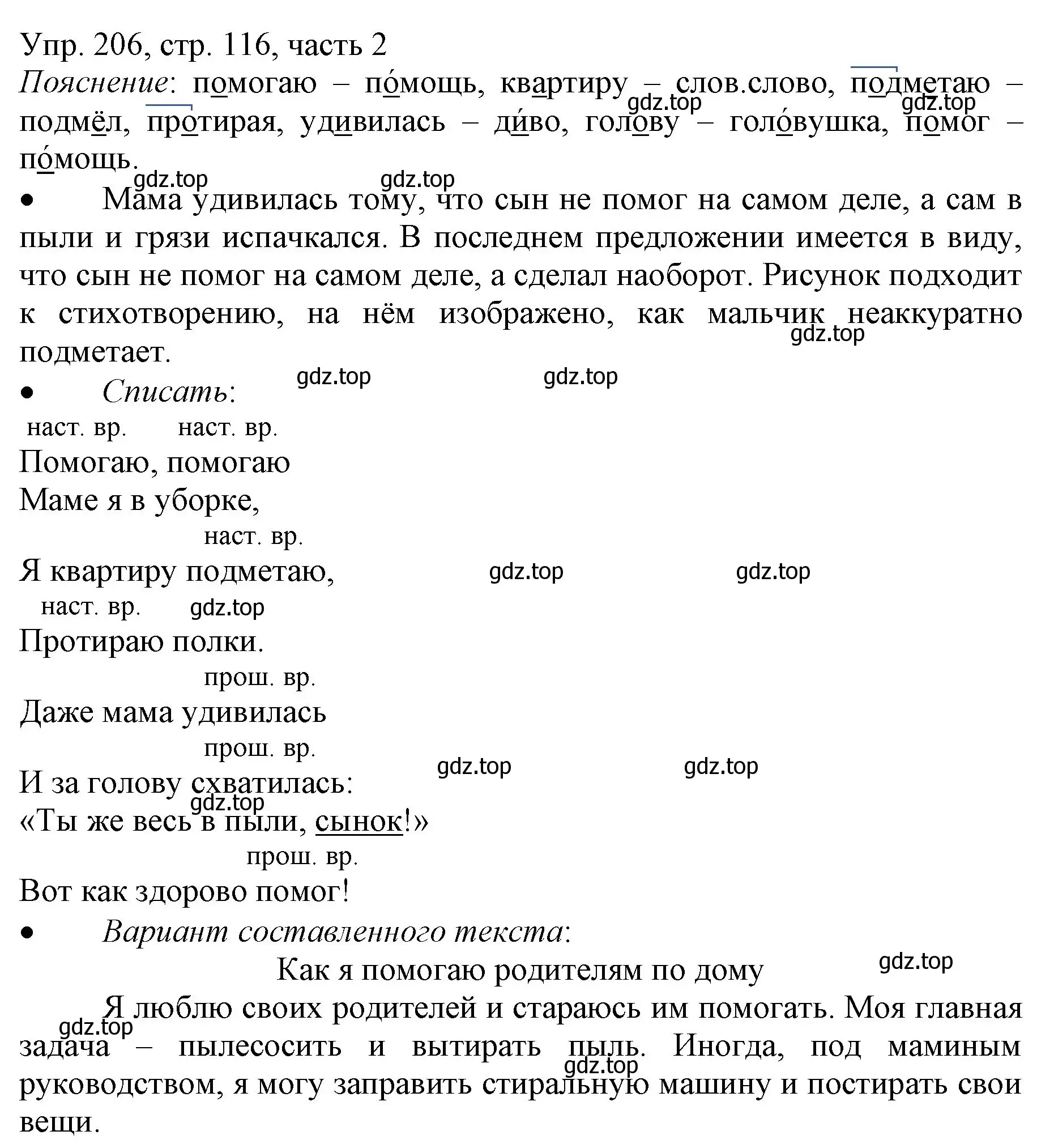 Решение номер 206 (страница 116) гдз по русскому языку 3 класс Канакина, Горецкий, учебник 2 часть