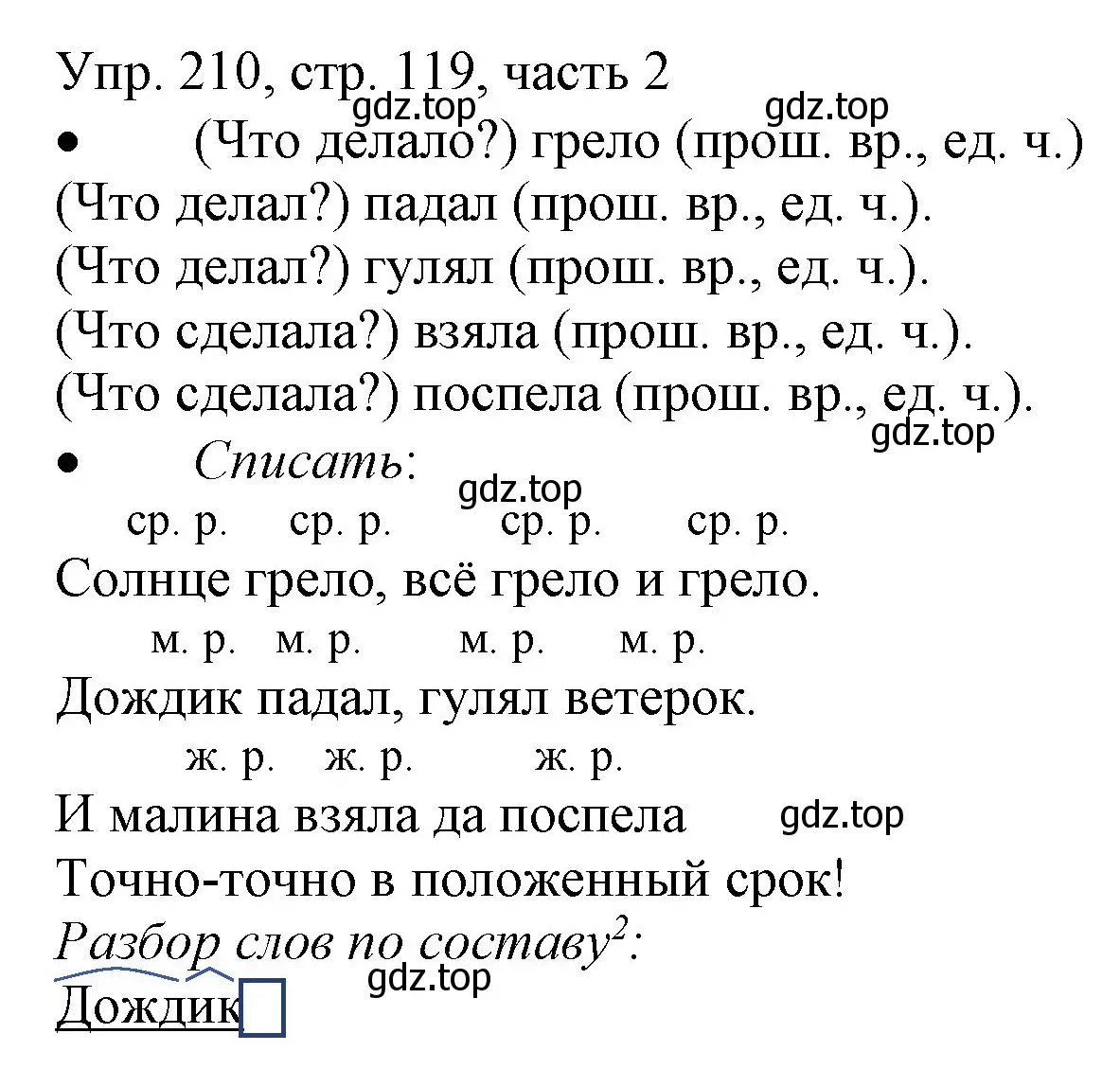 Решение номер 210 (страница 119) гдз по русскому языку 3 класс Канакина, Горецкий, учебник 2 часть