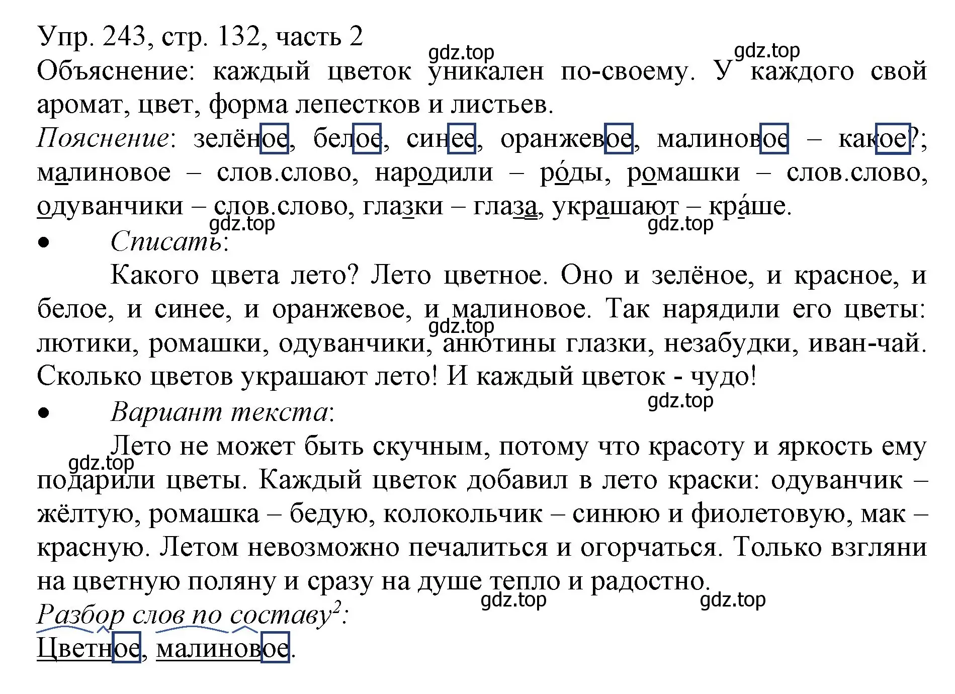 Решение номер 243 (страница 132) гдз по русскому языку 3 класс Канакина, Горецкий, учебник 2 часть