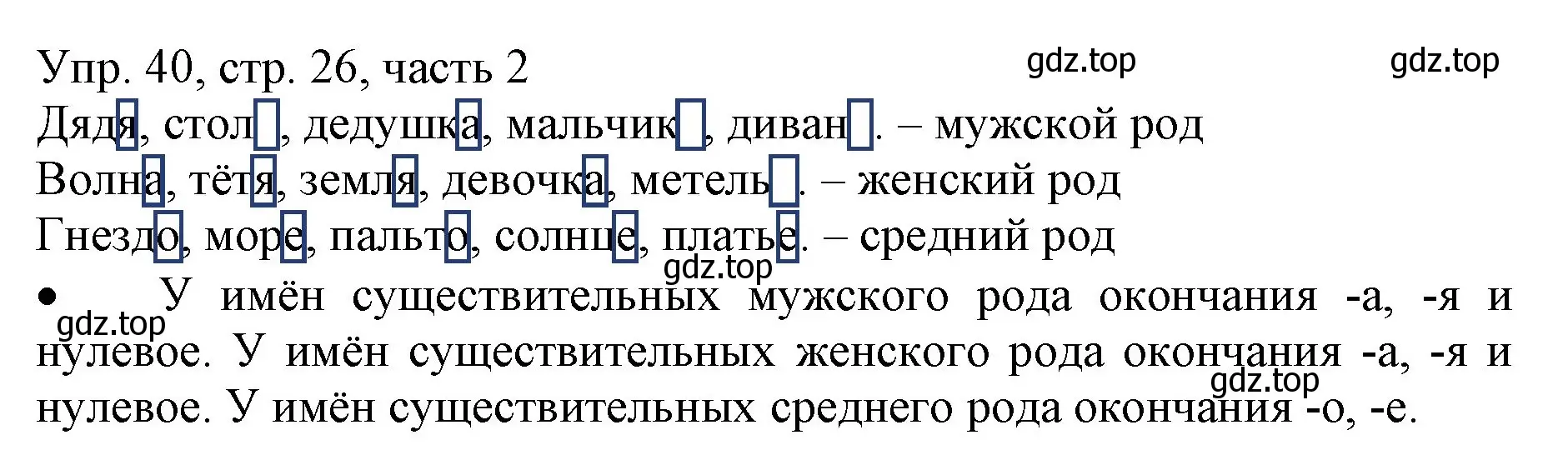 Решение номер 40 (страница 26) гдз по русскому языку 3 класс Канакина, Горецкий, учебник 2 часть