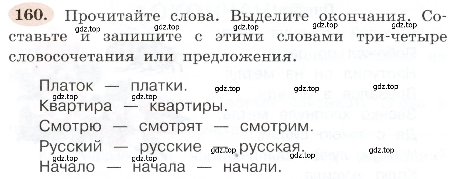 Условие номер 160 (страница 94) гдз по русскому языку 3 класс Климанова, Бабушкина, рабочая тетрадь 1 часть