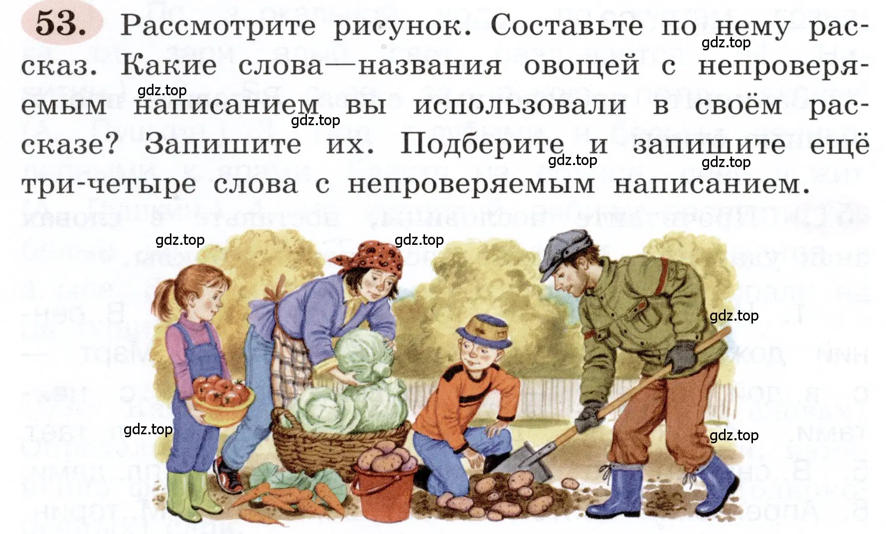 Условие номер 53 (страница 36) гдз по русскому языку 3 класс Климанова, Бабушкина, рабочая тетрадь 1 часть