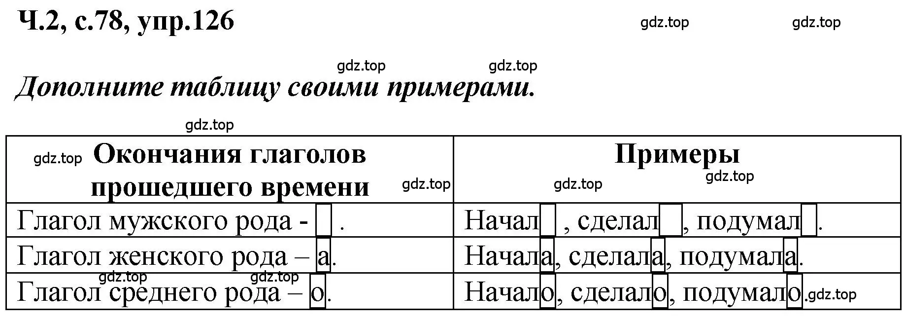 Решение номер 126 (страница 78) гдз по русскому языку 3 класс Климанова, Бабушкина, рабочая тетрадь 2 часть