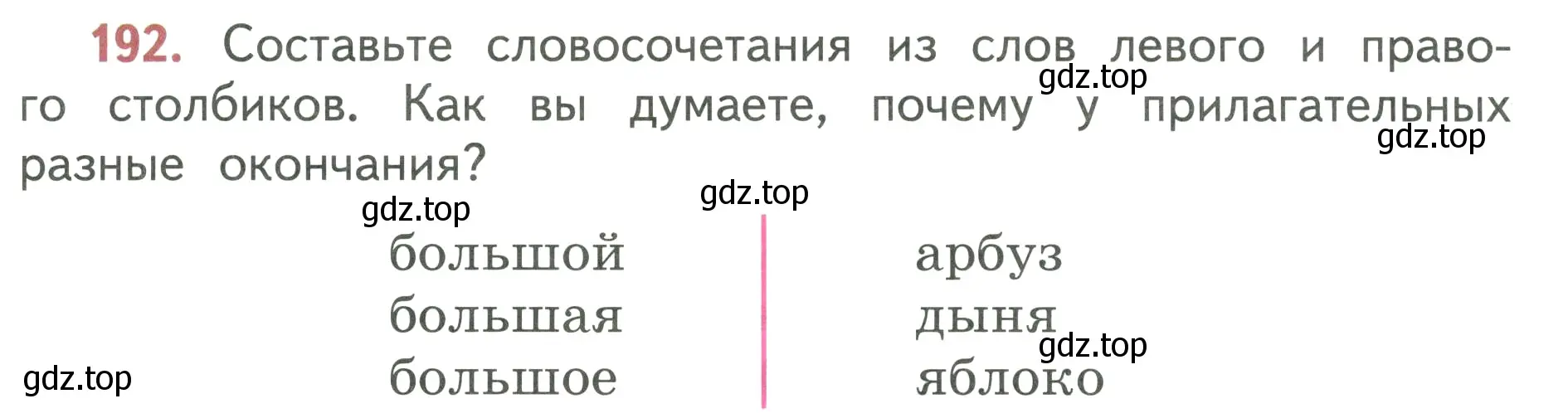 Условие номер 192 (страница 113) гдз по русскому языку 3 класс Климанова, Бабушкина, учебник 2 часть