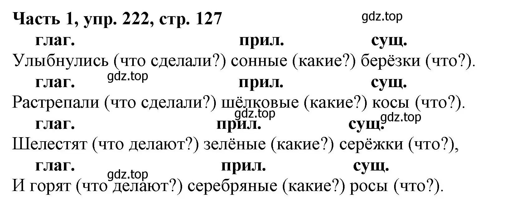 Решение номер 222 (страница 127) гдз по русскому языку 3 класс Климанова, Бабушкина, учебник 1 часть