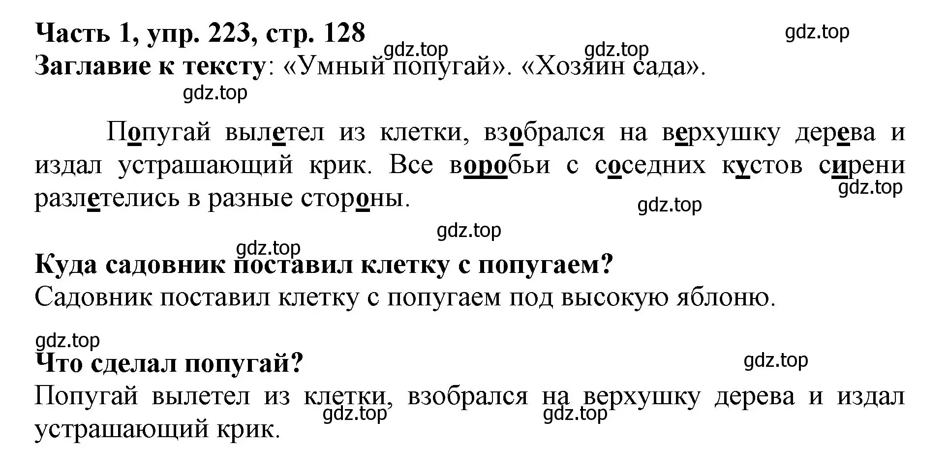 Решение номер 223 (страница 128) гдз по русскому языку 3 класс Климанова, Бабушкина, учебник 1 часть