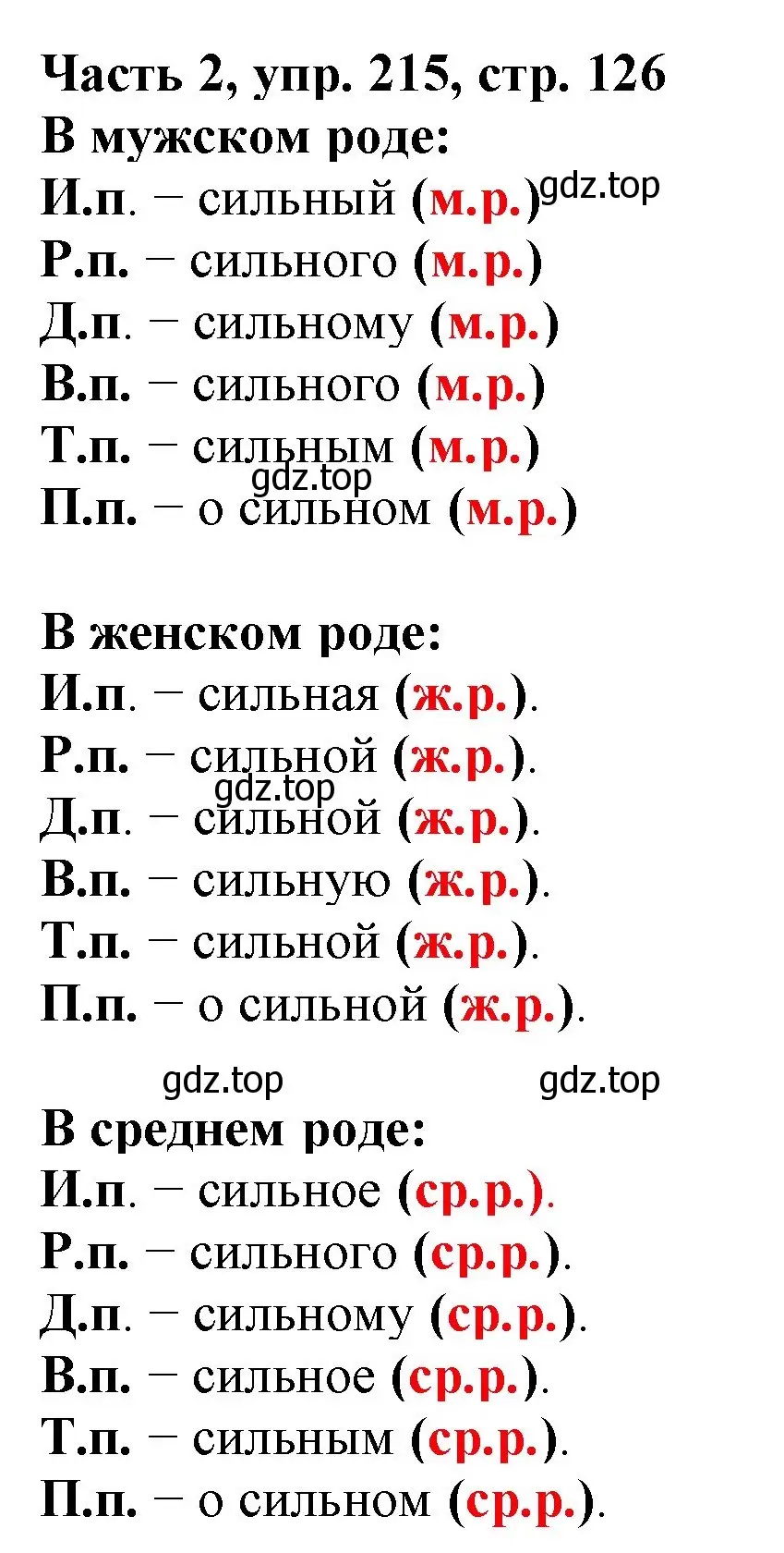 Решение номер 215 (страница 126) гдз по русскому языку 3 класс Климанова, Бабушкина, учебник 2 часть